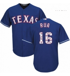 Mens Majestic Texas Rangers 16 Ryan Rua Authentic Royal Blue Team Logo Fashion Cool Base MLB Jersey Mens Majestic Texas Rangers 16 Ryan Rua Authentic Royal Blue Team Logo Fashion Cool Base MLB Jersey