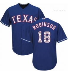 Mens Majestic Texas Rangers 18 Drew Robinson Authentic Royal Blue Team Logo Fashion Cool Base MLB Jersey Mens Majestic Texas Rangers 18 Drew Robinson Authentic Royal Blue Team Logo Fashion Cool Base MLB Jersey