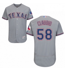 Mens Majestic Texas Rangers 58 Alex Claudio Grey Road Flex Base Authentic Collection MLB Jersey Mens Majestic Texas Rangers 58 Alex Claudio Grey Road Flex Base Authentic Collection MLB Jersey