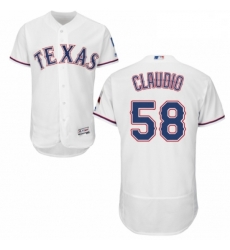 Mens Majestic Texas Rangers 58 Alex Claudio White Home Flex Base Authentic Collection MLB Jersey Mens Majestic Texas Rangers 58 Alex Claudio White Home Flex Base Authentic Collection MLB Jersey