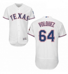 Mens Majestic Texas Rangers 64 Edinson Volquez White Home Flex Base Authentic Collection MLB Jersey Mens Majestic Texas Rangers 64 Edinson Volquez White Home Flex Base Authentic Collection MLB Jersey