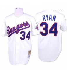 Mens Mitchell and Ness Texas Rangers 34 Nolan Ryan Authentic White Throwback MLB Jersey Mens Mitchell and Ness Texas Rangers 34 Nolan Ryan Authentic White Throwback MLB Jersey