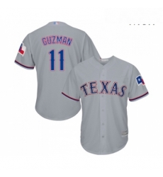 Mens Texas Rangers 11 Ronald Guzman Replica Grey Road Cool Base Baseball Jersey Mens Texas Rangers 11 Ronald Guzman Replica Grey Road Cool Base Baseball Jersey