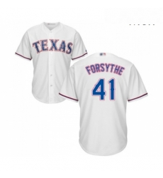 Mens Texas Rangers 41 Logan Forsythe Replica White Home Cool Base Baseball Jersey Mens Texas Rangers 41 Logan Forsythe Replica White Home Cool Base Baseball Jersey