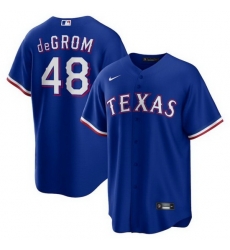 Men's Texas Rangers #48 Jacob deGrom Royal Cool Base Stitched Baseball Jersey Men's Texas Rangers #48 Jacob deGrom Royal Cool Base Stitched Baseball Jersey