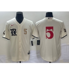 Men's Texas Rangers #5 Corey Seager Number Cream 2023 City Connect Stitched Baseball Jersey Men's Texas Rangers #5 Corey Seager Number Cream 2023 City Connect Stitched Baseball Jersey