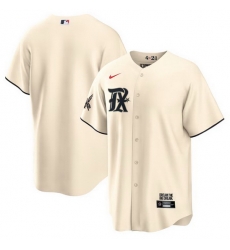 Men's Texas Rangers Blank Cream 2023 City Connect Cool Base Stitched Baseball Jersey Men's Texas Rangers Blank Cream 2023 City Connect Cool Base Stitched Baseball Jersey