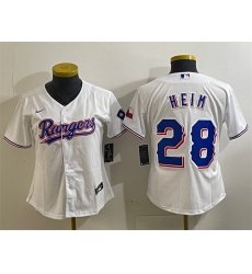 Women Texas Rangers 28 Jonah Heim White With Patch Stitched Baseball Jersey 2 2 Women Texas Rangers 28 Jonah Heim White With Patch Stitched Baseball Jersey 2 2