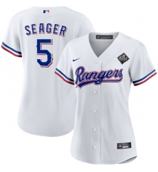 Women Texas Rangers 5 Corey Seager White 2023 World Series Stitched Baseball Jersey 28Run Small 29 Women Texas Rangers 5 Corey Seager White 2023 World Series Stitched Baseball Jersey 28Run Small 29