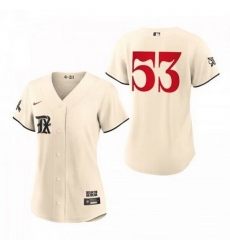 Women Texas Rangers 53 Adolis Garc EDa Cream 2023 City Connect Stitched Baseball Jersey Women Texas Rangers 53 Adolis Garc EDa Cream 2023 City Connect Stitched Baseball Jersey