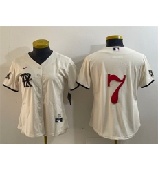 Women Texas Rangers 7 Ivan Rodriguez Cream City Connect Stitched Baseball Jersey 28Run Small 29 Women Texas Rangers 7 Ivan Rodriguez Cream City Connect Stitched Baseball Jersey 28Run Small 29