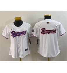 Women Texas Rangers Team Big Logo White Gold Stitched Baseball Jersey Women Texas Rangers Team Big Logo White Gold Stitched Baseball Jersey