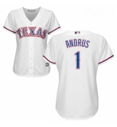 Womens Majestic Texas Rangers 1 Elvis Andrus Authentic White Home Cool Base MLB Jersey Womens Majestic Texas Rangers 1 Elvis Andrus Authentic White Home Cool Base MLB Jersey