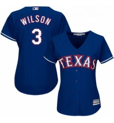 Womens Majestic Texas Rangers 3 Russell Wilson Replica Royal Blue Alternate 2 Cool Base MLB Jersey Womens Majestic Texas Rangers 3 Russell Wilson Replica Royal Blue Alternate 2 Cool Base MLB Jersey