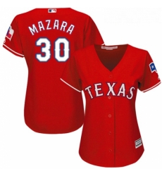 Womens Majestic Texas Rangers 30 Nomar Mazara Authentic Red Alternate Cool Base MLB Jersey Womens Majestic Texas Rangers 30 Nomar Mazara Authentic Red Alternate Cool Base MLB Jersey