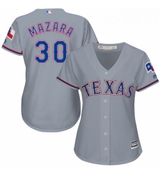 Womens Majestic Texas Rangers 30 Nomar Mazara Replica Grey Road Cool Base MLB Jersey Womens Majestic Texas Rangers 30 Nomar Mazara Replica Grey Road Cool Base MLB Jersey