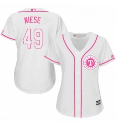 Womens Majestic Texas Rangers 49 Jon Niese Authentic White Fashion Cool Base MLB Jersey Womens Majestic Texas Rangers 49 Jon Niese Authentic White Fashion Cool Base MLB Jersey