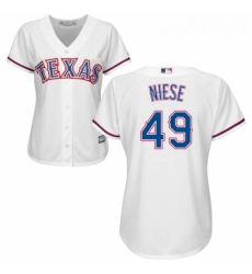 Womens Majestic Texas Rangers 49 Jon Niese Authentic White Home Cool Base MLB Jersey Womens Majestic Texas Rangers 49 Jon Niese Authentic White Home Cool Base MLB Jersey