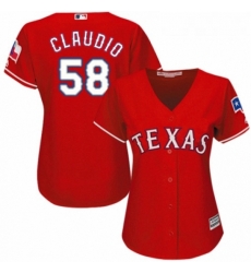 Womens Majestic Texas Rangers 58 Alex Claudio Authentic Red Alternate Cool Base MLB Jersey Womens Majestic Texas Rangers 58 Alex Claudio Authentic Red Alternate Cool Base MLB Jersey