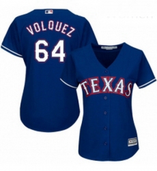 Womens Majestic Texas Rangers 64 Edinson Volquez Authentic Royal Blue Alternate 2 Cool Base MLB Jersey Womens Majestic Texas Rangers 64 Edinson Volquez Authentic Royal Blue Alternate 2 Cool Base MLB Jersey