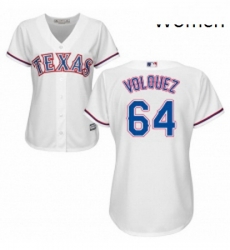 Womens Majestic Texas Rangers 64 Edinson Volquez Replica White Home Cool Base MLB Jersey Womens Majestic Texas Rangers 64 Edinson Volquez Replica White Home Cool Base MLB Jersey