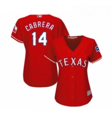 Womens Texas Rangers 14 Asdrubal Cabrera Replica Red Alternate Cool Base Baseball Jersey Womens Texas Rangers 14 Asdrubal Cabrera Replica Red Alternate Cool Base Baseball Jersey