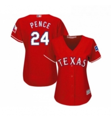 Womens Texas Rangers 24 Hunter Pence Replica Red Alternate Cool Base Baseball Jersey Womens Texas Rangers 24 Hunter Pence Replica Red Alternate Cool Base Baseball Jersey