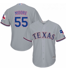 Youth Majestic Texas Rangers 55 Matt Moore Replica Grey Road Cool Base MLB Jersey Youth Majestic Texas Rangers 55 Matt Moore Replica Grey Road Cool Base MLB Jersey