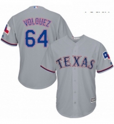 Youth Majestic Texas Rangers 64 Edinson Volquez Replica Grey Road Cool Base MLB Jersey Youth Majestic Texas Rangers 64 Edinson Volquez Replica Grey Road Cool Base MLB Jersey