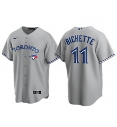 Men Toronto Blue Jays 11 Bo Bichette Gray Cool Base Stitched MLB Jerse Men Toronto Blue Jays 11 Bo Bichette Gray Cool Base Stitched MLB Jerse