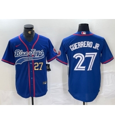 Men Toronto Blue Jays 27 Vladimir Guerrero Jr Royal Cool Base Stitched Baseball Jersey 3 Men Toronto Blue Jays 27 Vladimir Guerrero Jr Royal Cool Base Stitched Baseball Jersey 3