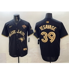 Men Toronto Blue Jays 39 Trey Yesavage Black Gold 2025 American League Champions Limited Stitched Baseball Jersey