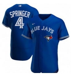 Men Toronto Blue Jays 4 George Springer Royal Flex Base Stitched Jerse Men Toronto Blue Jays 4 George Springer Royal Flex Base Stitched Jerse