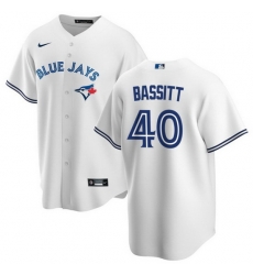 Men Toronto Blue Jays 40 Chris Bassitt White Cool Base Stitched Jersey Men Toronto Blue Jays 40 Chris Bassitt White Cool Base Stitched Jersey