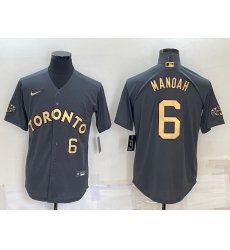Men Toronto Blue Jays 6 Alek Manoah 2022 All Star Charcoal Cool Base Stitched Baseball Jersey Men Toronto Blue Jays 6 Alek Manoah 2022 All Star Charcoal Cool Base Stitched Baseball Jersey