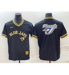 Men Toronto Blue Jays Black Gold Team Big Logo Cool Base Stitched Baseball Jersey Men Toronto Blue Jays Black Gold Team Big Logo Cool Base Stitched Baseball Jersey