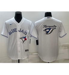 Men Toronto Blue Jays White Team Big Logo Cool Base Stitched Baseball Jersey Men Toronto Blue Jays White Team Big Logo Cool Base Stitched Baseball Jersey