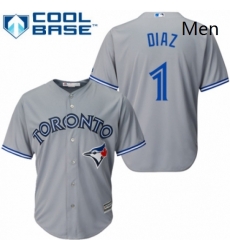 Mens Majestic Toronto Blue Jays 1 Aledmys Diaz Replica Grey Road MLB Jersey Mens Majestic Toronto Blue Jays 1 Aledmys Diaz Replica Grey Road MLB Jersey