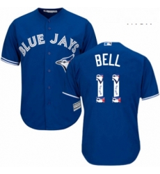 Mens Majestic Toronto Blue Jays 11 George Bell Authentic Blue Team Logo Fashion MLB Jersey Mens Majestic Toronto Blue Jays 11 George Bell Authentic Blue Team Logo Fashion MLB Jersey
