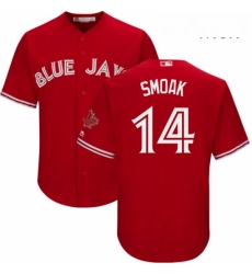 Mens Majestic Toronto Blue Jays 14 Justin Smoak Replica Scarlet Alternate Cool Base MLB Jersey Mens Majestic Toronto Blue Jays 14 Justin Smoak Replica Scarlet Alternate Cool Base MLB Jersey