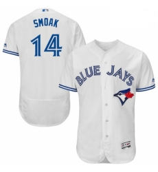 Mens Majestic Toronto Blue Jays 14 Justin Smoak White Home Flex Base Authentic Collection MLB Jersey Mens Majestic Toronto Blue Jays 14 Justin Smoak White Home Flex Base Authentic Collection MLB Jersey