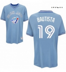 Mens Majestic Toronto Blue Jays 19 Jose Bautista Authentic Light Blue MLB Jersey Mens Majestic Toronto Blue Jays 19 Jose Bautista Authentic Light Blue MLB Jersey