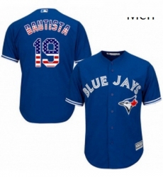 Mens Majestic Toronto Blue Jays 19 Jose Bautista Replica Royal Blue USA Flag Fashion MLB Jersey Mens Majestic Toronto Blue Jays 19 Jose Bautista Replica Royal Blue USA Flag Fashion MLB Jersey