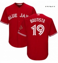 Mens Majestic Toronto Blue Jays 19 Jose Bautista Replica Scarlet Alternate Cool Base MLB Jersey Mens Majestic Toronto Blue Jays 19 Jose Bautista Replica Scarlet Alternate Cool Base MLB Jersey