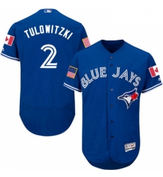 Mens Majestic Toronto Blue Jays 2 Troy Tulowitzki Authentic Royal Blue Fashion Stars Stripes Flex Base Jersey Mens Majestic Toronto Blue Jays 2 Troy Tulowitzki Authentic Royal Blue Fashion Stars Stripes Flex Base Jersey