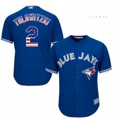 Mens Majestic Toronto Blue Jays 2 Troy Tulowitzki Authentic Royal Blue USA Flag Fashion MLB Jersey Mens Majestic Toronto Blue Jays 2 Troy Tulowitzki Authentic Royal Blue USA Flag Fashion MLB Jersey