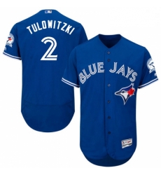 Mens Majestic Toronto Blue Jays 2 Troy Tulowitzki Blue Alternate Flex Base Authentic Collection MLB Jersey Mens Majestic Toronto Blue Jays 2 Troy Tulowitzki Blue Alternate Flex Base Authentic Collection MLB Jersey