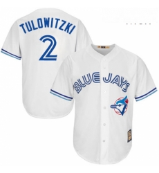 Mens Majestic Toronto Blue Jays 2 Troy Tulowitzki Replica White Cooperstown MLB Jersey Mens Majestic Toronto Blue Jays 2 Troy Tulowitzki Replica White Cooperstown MLB Jersey