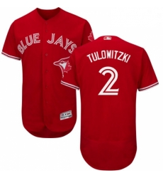 Mens Majestic Toronto Blue Jays 2 Troy Tulowitzki Scarlet Flexbase Authentic Collection Alternate MLB Jersey Mens Majestic Toronto Blue Jays 2 Troy Tulowitzki Scarlet Flexbase Authentic Collection Alternate MLB Jersey