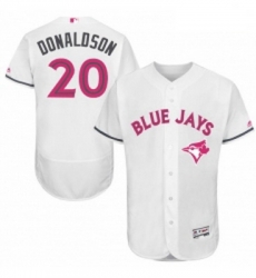 Mens Majestic Toronto Blue Jays 20 Josh Donaldson Authentic White 2016 Mothers Day Fashion Flex Base Jersey Mens Majestic Toronto Blue Jays 20 Josh Donaldson Authentic White 2016 Mothers Day Fashion Flex Base Jersey